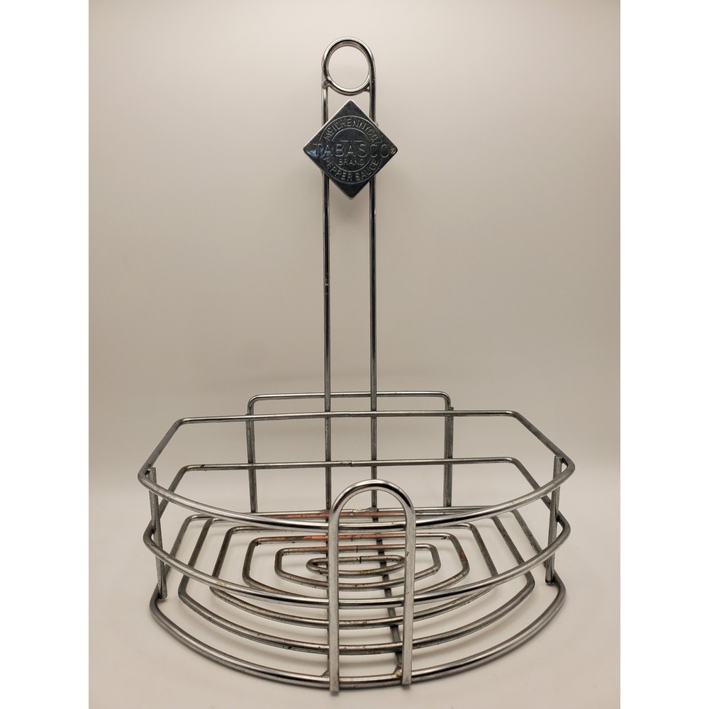 Vintage Tabasco Brand Chrome Wire Tabletop Condiment Caddy Sauce Organizer